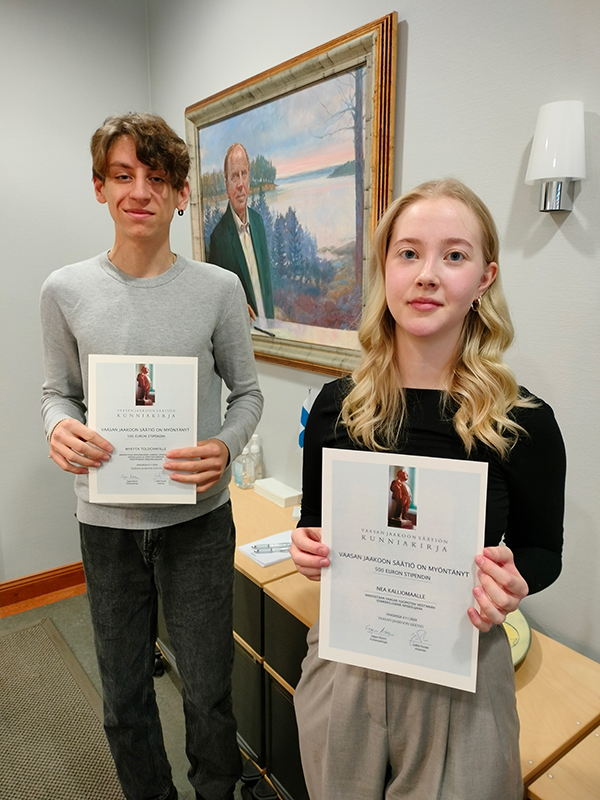 Vaasanjaakoon stipendiaatit 2024